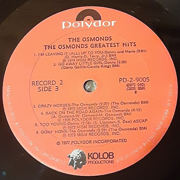 The Osmonds Greatest Hits Gatefold Double Vinyl LP - Picture 9 of 13